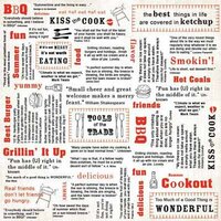 Carolee's Creations - Adornit - BBQ Collection - 12 x 12 Paper - BBQ Words, CLEARANCE