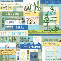 Carolee's Creations - Adornit - Gone Fishing Collection - 12 x 12 Paper - Fishing Adventure