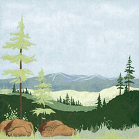 Carolee's Creations - Adornit - Camping Adventure Collection - 12 x 12 Paper - Scenic Outlook A