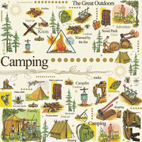 Carolee's Creations - Adornit - Camping Adventure Collection - 12 x 12 Paper - Around the Campfire