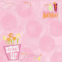 Carolee's Creations - Adornit - Girl Birthday Collection - 12 x 12 Paper - Birthday Wishes Girl
