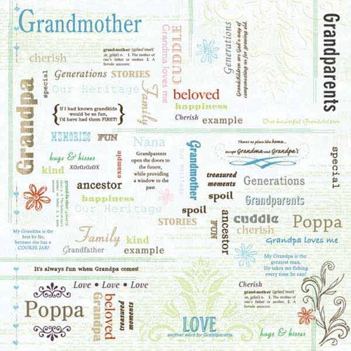 Carolee's Creations - Adornit - Family Hertiage Collection - 12 x 12 Paper - Grandparent's Love