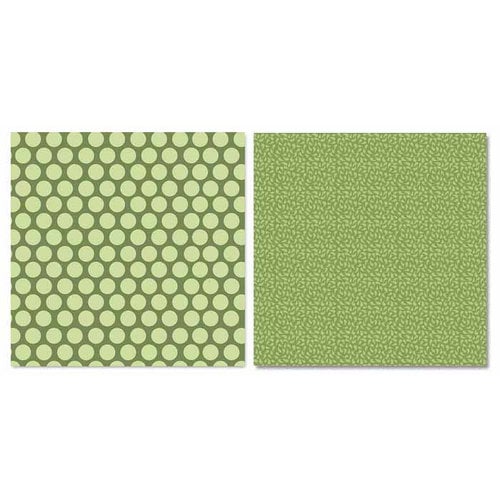 Carolee's Creations - Adornit - Vintage Groove Collection - 12 x 12 Double Sided Paper - Vintage Polka Dot Green