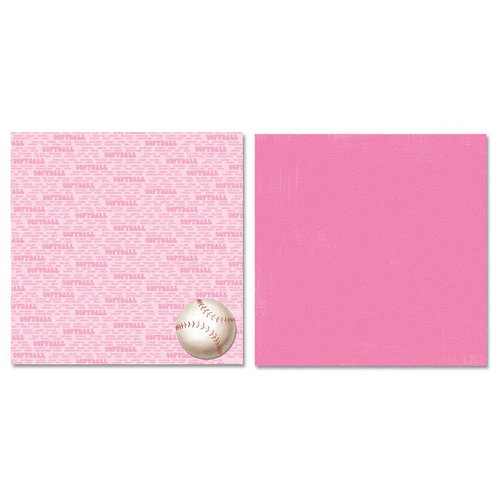 Carolee's Creations - Adornit - Softball Collection - 12 x 12 Double Sided Paper - Softball Talk