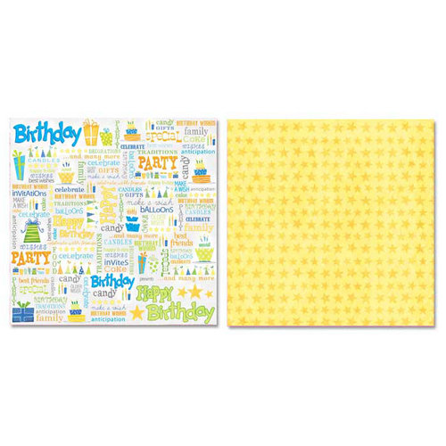 Carolee's Creations - Adornit - Boy Birthday Collection - 12 x 12 Double Sided Paper - Boy Birthday Words