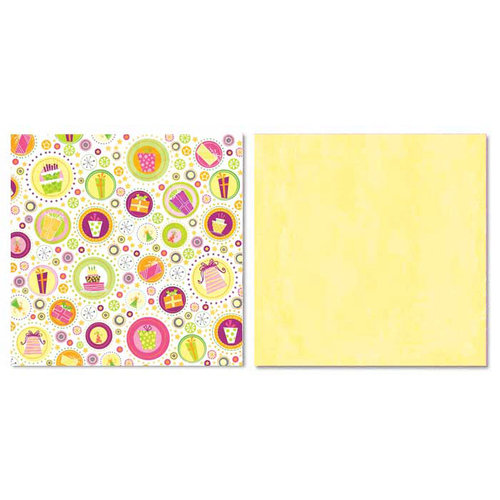Carolee's Creations - Adornit - Girl Birthday Collection - 12 x 12 Double Sided Paper - Girl Scattered Presents