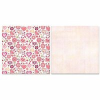 Carolee's Creations - Adornit - Happy Hearts Collection - 12 x 12 Double Sided Paper - Happy Hearts