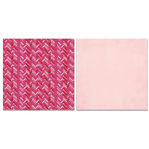 Carolee's Creations - Adornit - Happy Hearts Collection - 12 x 12 Double Sided Paper - Happy Chevron