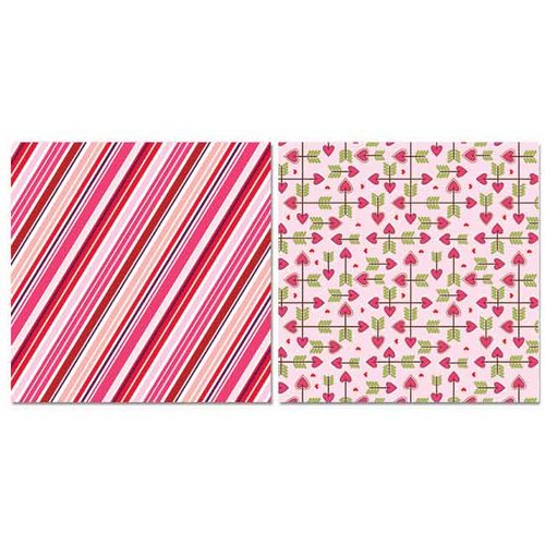 Carolee's Creations - Adornit - Happy Hearts Collection - 12 x 12 Double Sided Paper - Happy Stripe
