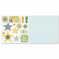 Carolee's Creations - Adornit - Brother Collection - 12 x 12 Double Sided Paper - Rough and Tough