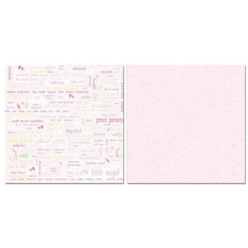 Carolee's Creations - Adornit - Baby Girl Collection - 12 x 12 Double Sided Paper - Girl Proud Parents