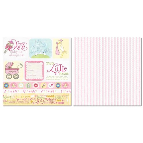 Carolee's Creations - Adornit - Baby Girl Collection - 12 x 12 Double Sided Paper - Sweet Girl Cut Apart