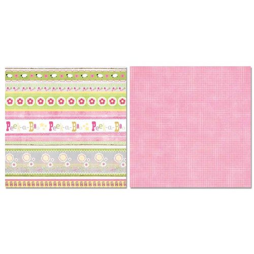 Carolee's Creations - Adornit - Baby Girl Collection - 12 x 12 Double Sided Paper - Girl Peekaboo