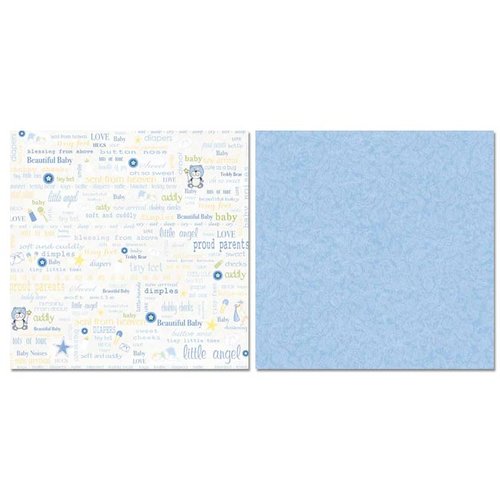 Carolee's Creations - Adornit - Baby Boy Collection - 12 x 12 Double Sided Paper - Boy Proud Parents