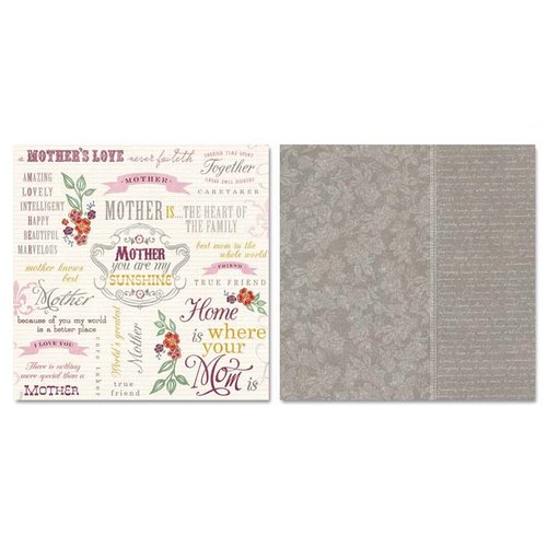 Carolee's Creations - Adornit - Charmed Collection - 12 x 12 Double Sided Paper - Mother Word Play