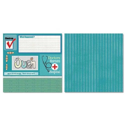 Carolee's Creations - Adornit - Ouch Collection - 12 x 12 Double Sided Paper - Check Up Cut Apart