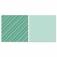 Carolee's Creations - Adornit - Ouch Collection - 12 x 12 Double Sided Paper - Teal Stripes