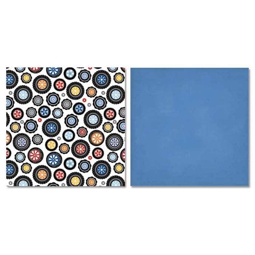 Carolee's Creations - Adornit - Rev 'Em Up Collection - 12 x 12 Double Sided Paper - Polka Dot Wheels