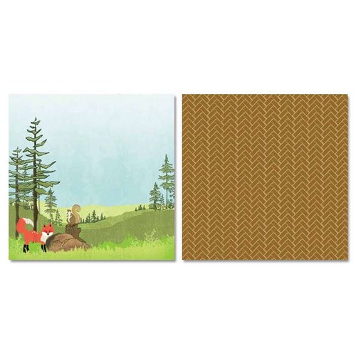 Carolee's Creations - Adornit - Camping Friends Collection - 12 x 12 Double Sided Paper - Animal Forest A