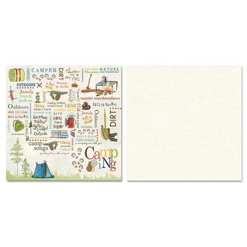 Carolee's Creations - Adornit - Camping Friends Collection - 12 x 12 Double Sided Paper - Camping Word Play