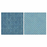 Carolee's Creations - Adornit - Blender Basics Collection -12 x 12 Double Sided Paper - Blue Damask