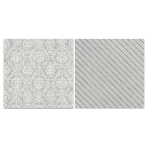 Carolee's Creations - Adornit - Blender Basics Collection -12 x 12 Double Sided Paper - Gray Damask