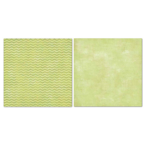 Carolee's Creations - Adornit - Blender Basics Collection -12 x 12 Double Sided Paper - Green Chevron