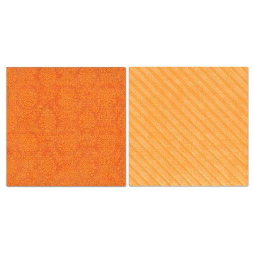 Carolee's Creations - Adornit - Blender Basics Collection -12 x 12 Double Sided Paper - Orange Damask