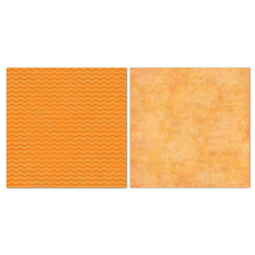 Carolee's Creations - Adornit - Blender Basics Collection -12 x 12 Double Sided Paper - Orange Chevron