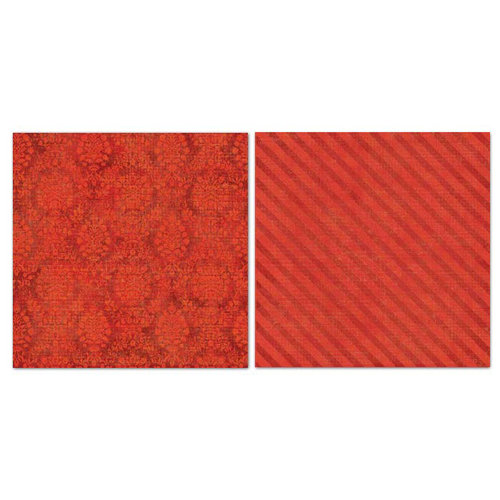 Carolee's Creations - Adornit - Blender Basics Collection -12 x 12 Double Sided Paper - Red Damask