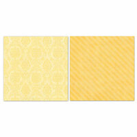 Carolee's Creations - Adornit - Blender Basics Collection -12 x 12 Double Sided Paper - Yellow Damask