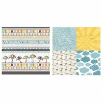 Carolee's Creations - Adornit - Rainy Days and Sunshine Collection - 12 x 12 Double Sided Paper - Rain Boots