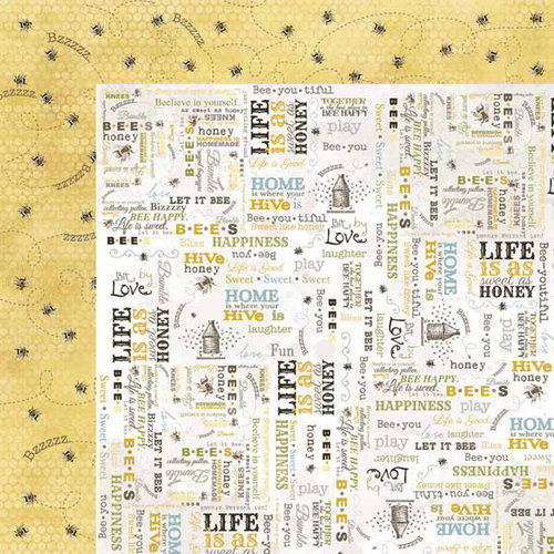Carolee's Creations - Adornit - Bumble Collection - 12 x 12 Double Sided Paper - Wordplay