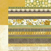 Carolee's Creations - Adornit - Bumble Collection - 12 x 12 Double Sided Paper - Ticker Tape