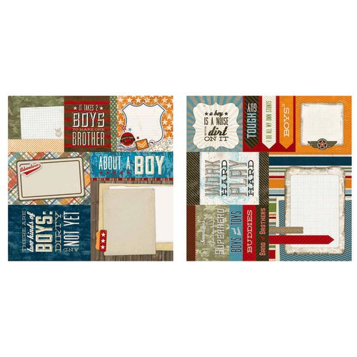 Carolee's Creations - Adornit - Rough and Tough Collection - 12 x 12 Double Sided Paper - Buddy Cut Apart