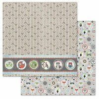 Carolee's Creations - Adornit - Timberland Critters Collection - 12 x 12 Double Sided Paper - Critters in a Row