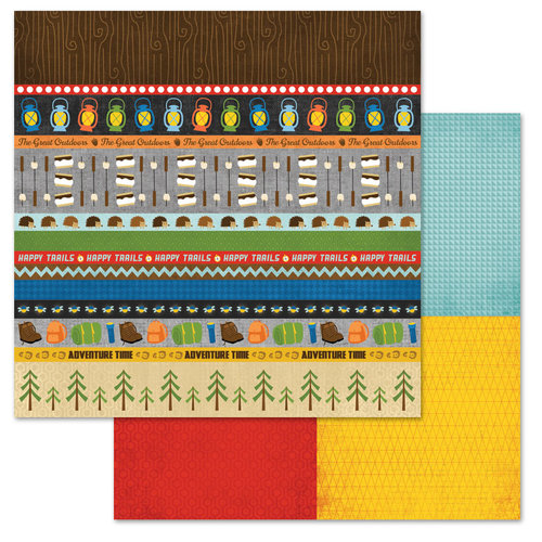 Carolee's Creations - Adornit - Happy Trails Collection - 12 x 12 Double Sided Paper - Outdoor Tickertape