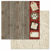 Carolee's Creations - Adornit - Hound Dog Collection - 12 x 12 Double Sided Paper - Dog Tags