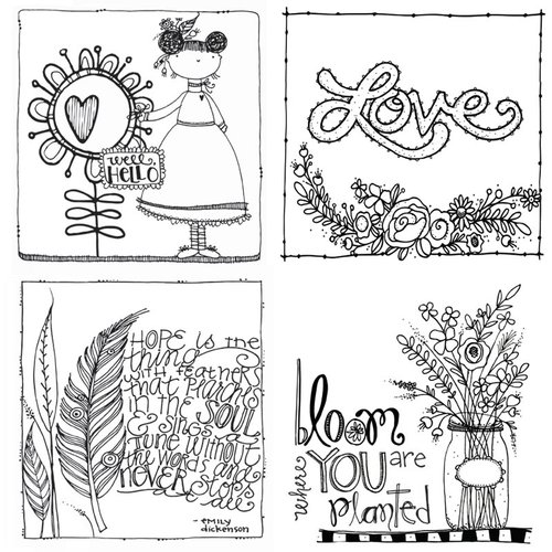 Carolee's Creations - AdornIt - Art Play Paintables - 12 x 12 Paper - Bloom