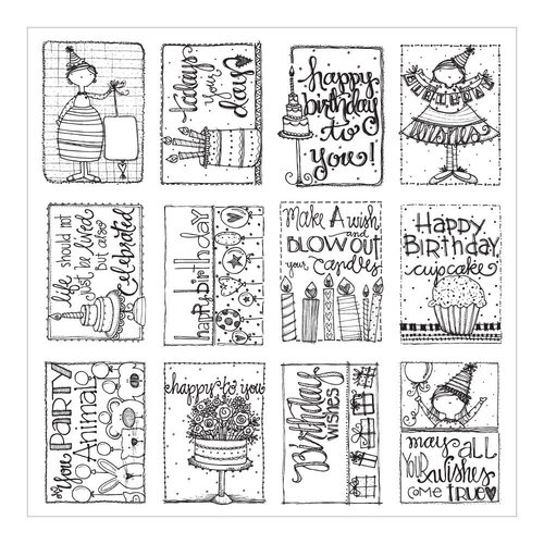 Carolee's Creations - AdornIt - Art Play Paintables - 12 x 12 Paper - Birthday Surprise