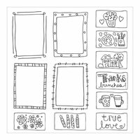 Carolee's Creations - AdornIt - Art Play Paintables - 12 x 12 Paper - Cupcake Frames