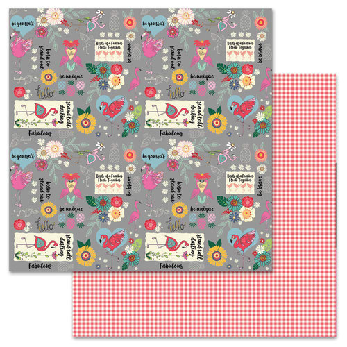 Carolee's Creations - AdornIt - Flamingo Fever Paper Collection - 12 x 12 Double Sided Paper - Flamingo Word
