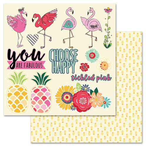 Carolee's Creations - AdornIt - Flamingo Fever Paper Collection - 12 x 12 Double Sided Die Cut Paper - Flamingo Fever
