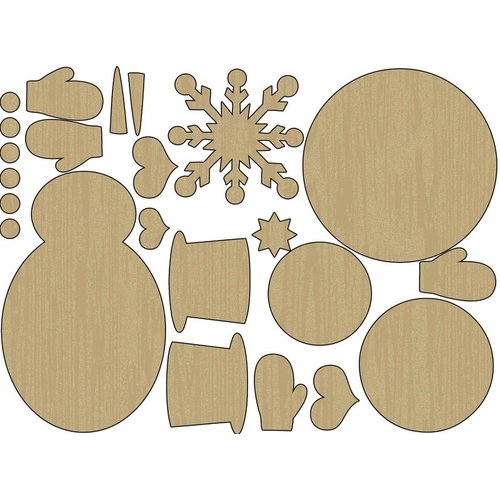 Carolee's Creations - Adornit - Snow Days Collection - Wood Shapes - Stackable Snowman