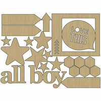 Carolee's Creations - Adornit - Rough and Tough Collection - Wood Shapes - All Boy