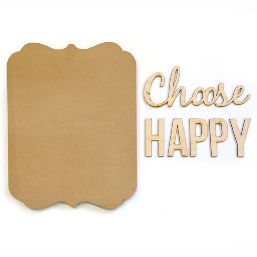 Carolee's Creations - Adornit - Bare Wood Sets - Word Plaque - Choose Happy