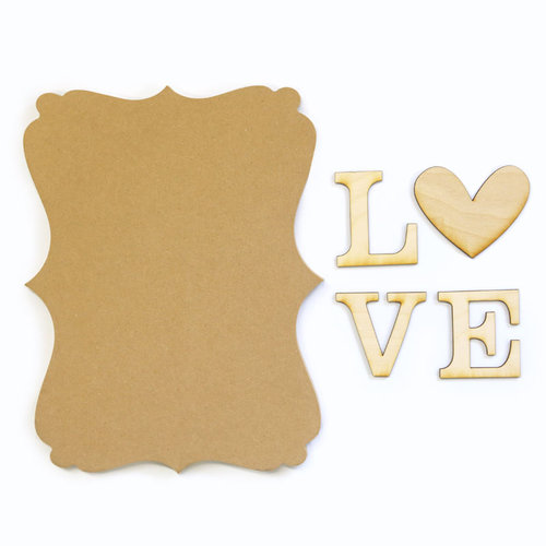 Carolee's Creations - Adornit - Bare Wood Sets - Word Plaque - Love