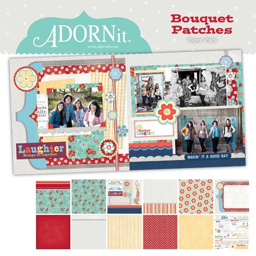 Carolee's Creations - Adornit - Bouquet Patches - 12 x 12 Paper Pack