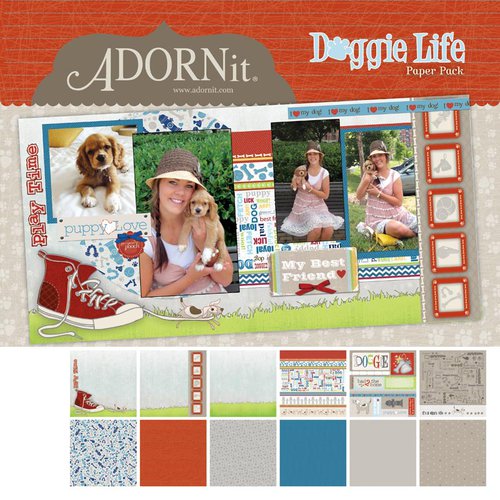 Carolee's Creations - Adornit - Doggie Life Collection - 12 x 12 Paper Pack