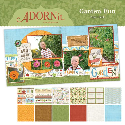 Carolee's Creations - Adornit - Garden Fun Collection - 12 x 12 Paper Pack